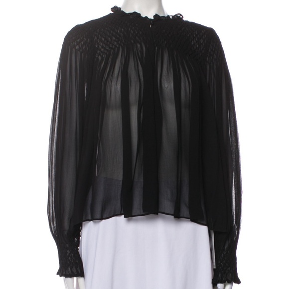 Love Shack Fancy Fernanda Blouse Black XS - Picture 5 of 7